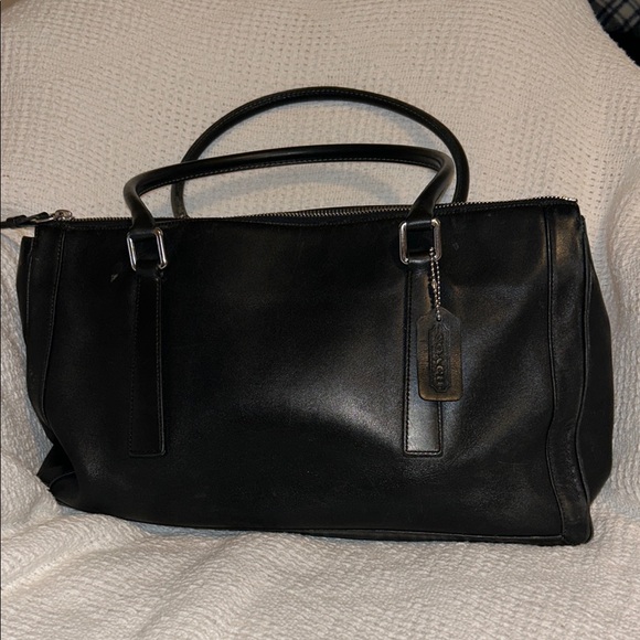 Vintage Coach Black Leather Shoulder Bag Tote Bonnie Legacy...